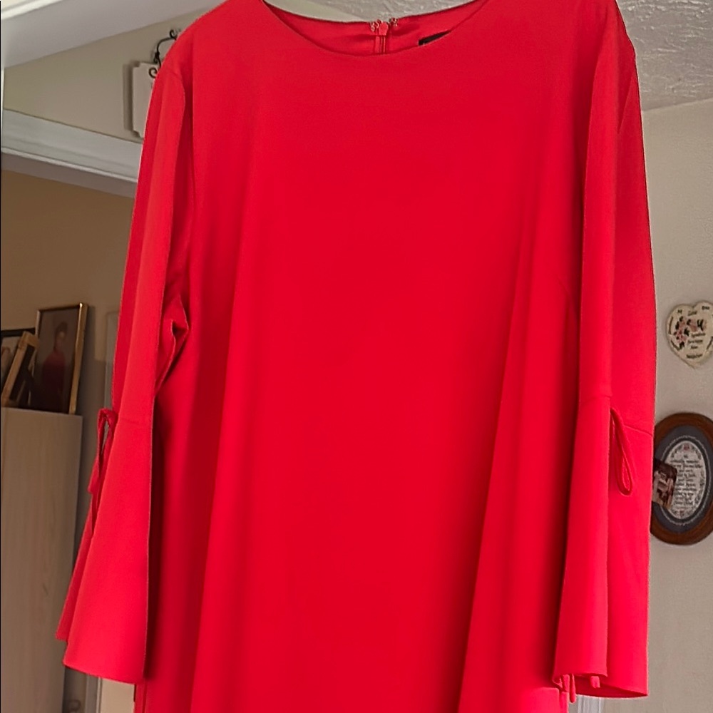 Preston & York Red Sheath Dress with Bell Sleeves size 18